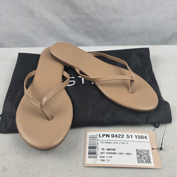 NWT Just Fab Layla Flat Sandles In Light Tan Size 7.5 - Picture 5 of 8